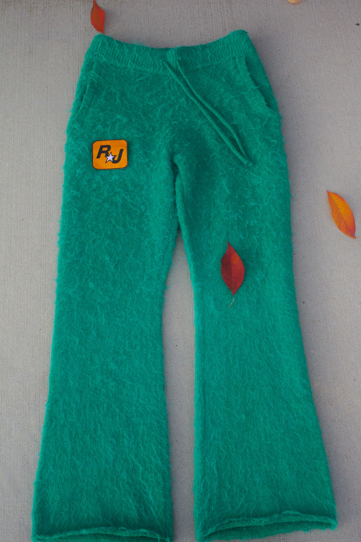 Green Mohair Flares