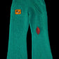 Green Mohair Flares