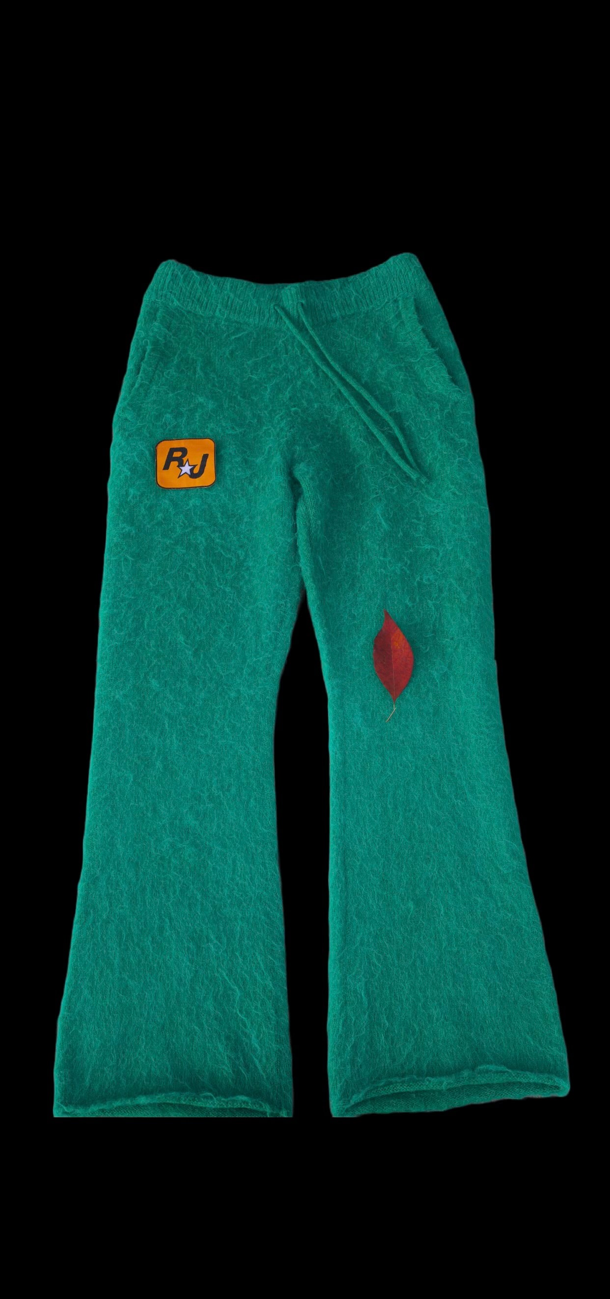 Green Mohair Flares